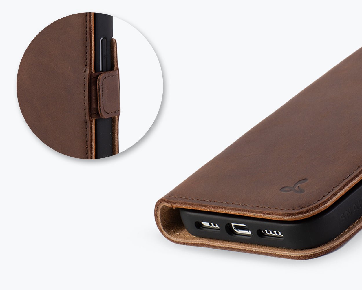 Apple iPhone 14 Pro - Vintage Leather Wallet Phone Case (Side Clasp)