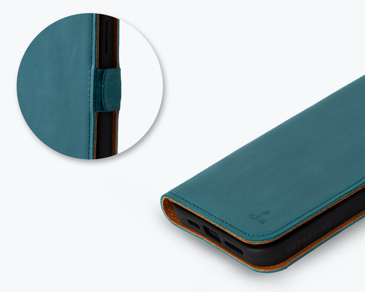 Apple iPhone 15 Plus - Vintage Leather Wallet Phone Case (Side Clasp)