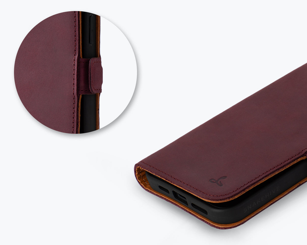 Apple iPhone 15 Plus - Vintage Leather Wallet Phone Case (Side Clasp)