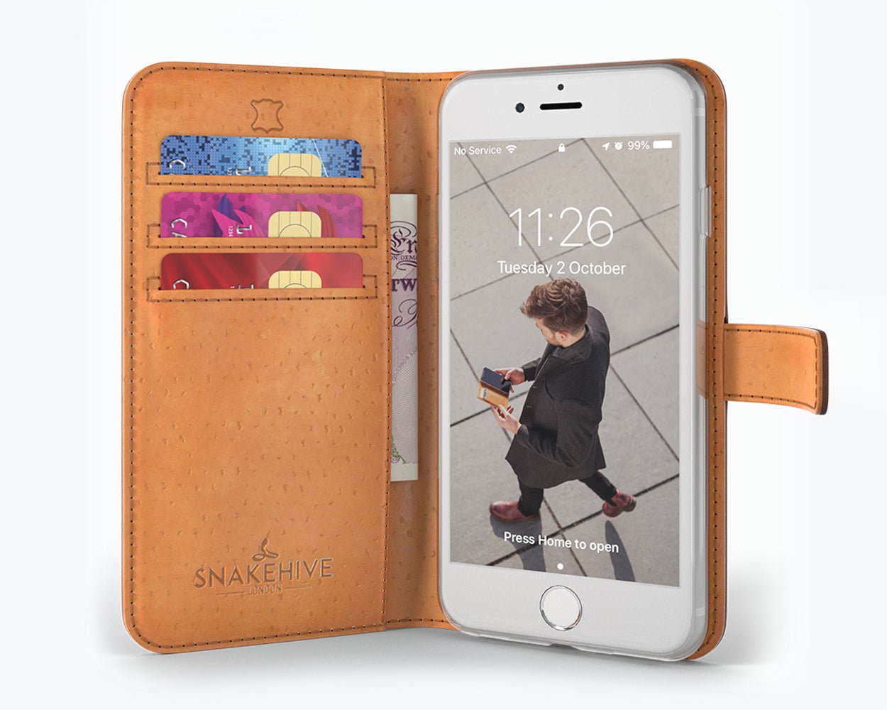 Apple iPhone 6/6S - Vintage Leather Wallet Phone Case (Two Tone)