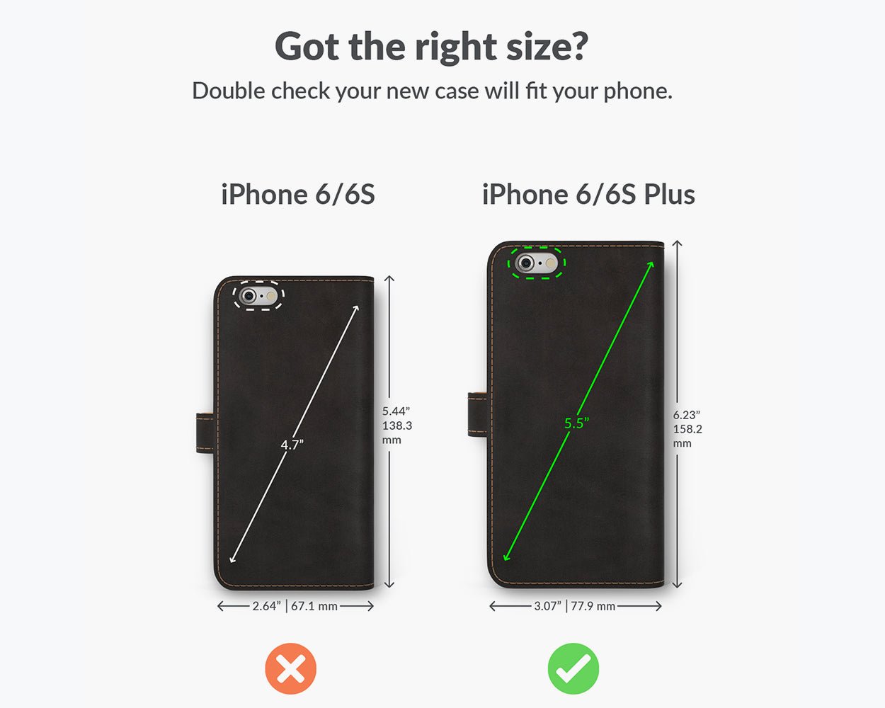 Apple iPhone 6/6S - Vintage Leather Wallet Phone Case (Two Tone)