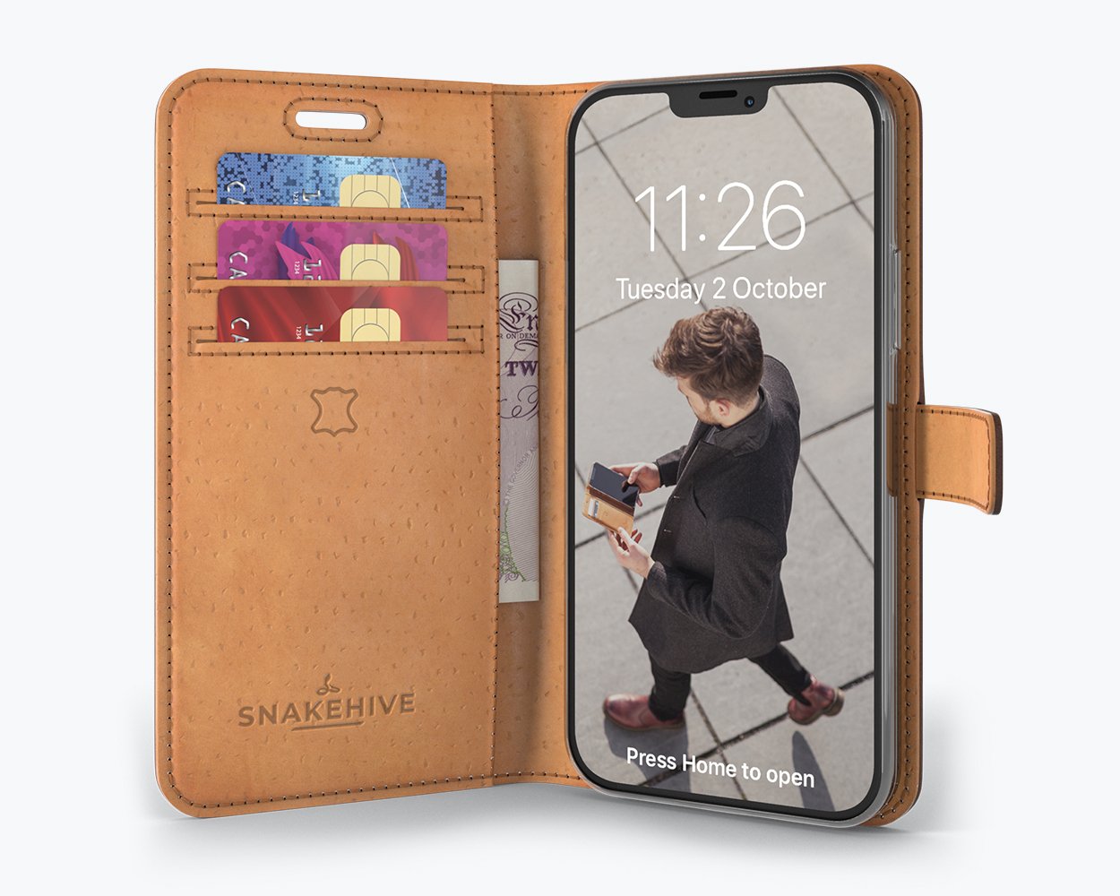 Apple iPhone 12 Mini - Vintage Leather Wallet Phone Case