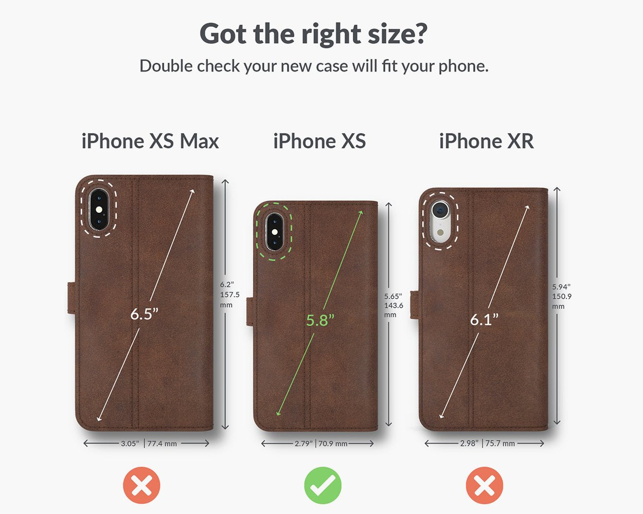 Apple iPhone X/XS - Vintage Leather Wallet Phone Case