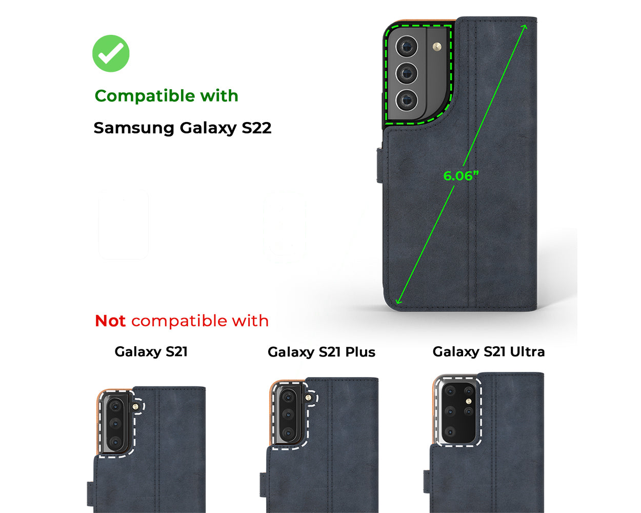 Samsung Galaxy S22 - Vintage Leather Wallet Phone Case