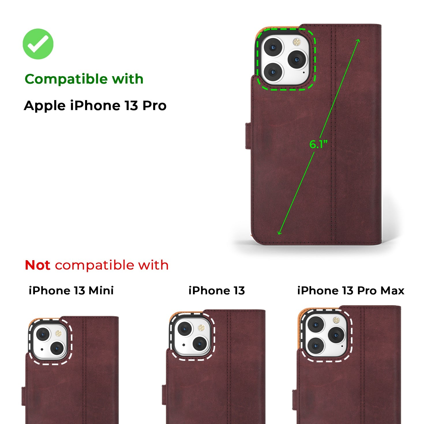 Apple iPhone 13 Pro - Vintage Leather Wallet Phone Case