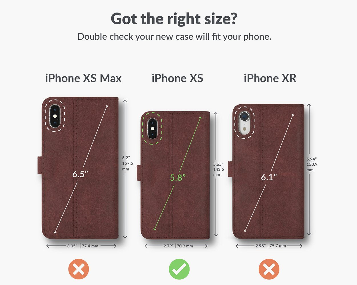 Apple iPhone X/XS - Vintage Leather Wallet Phone Case