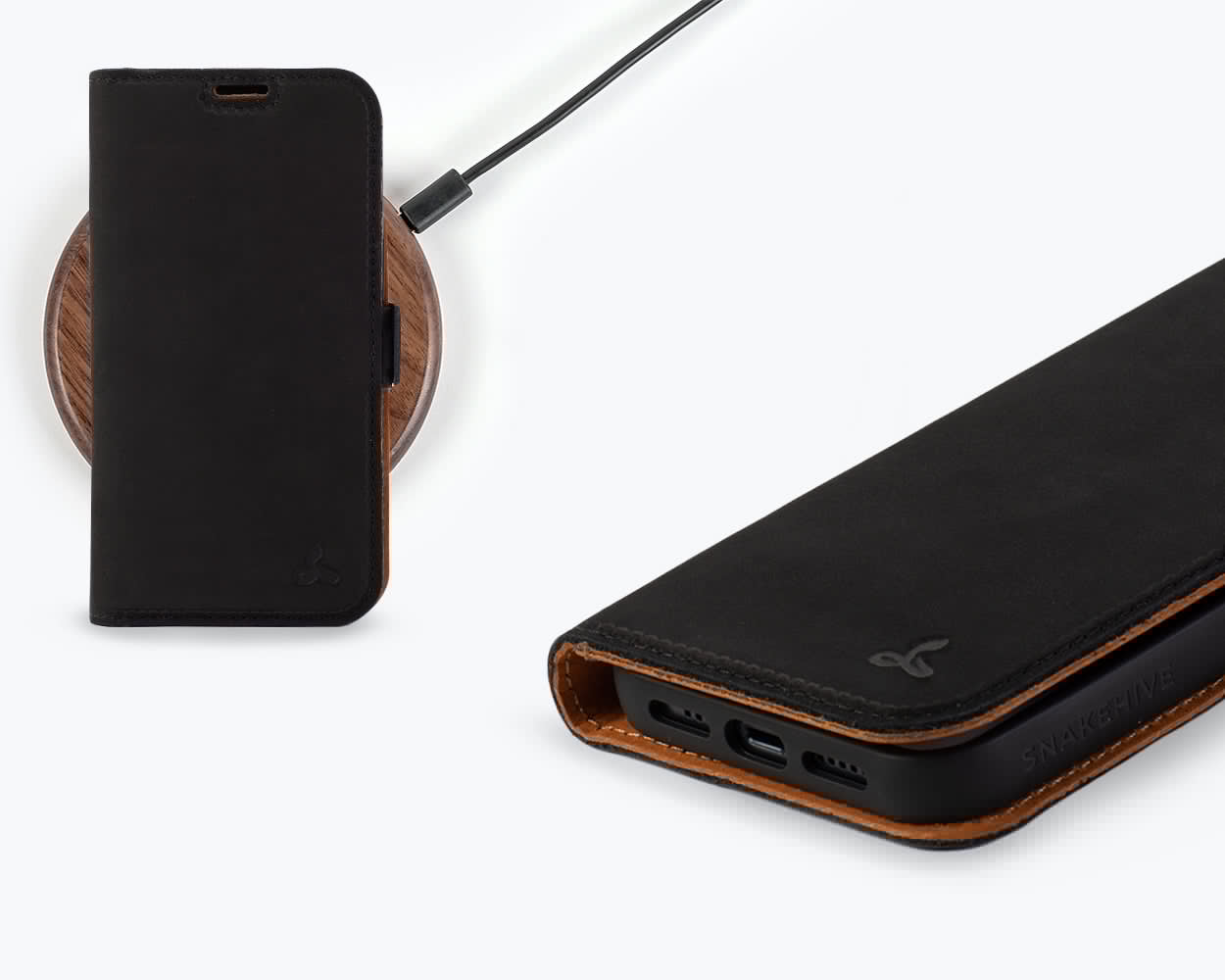 Apple iPhone 14 - Vintage Leather Wallet Phone Case (Side Clasp)