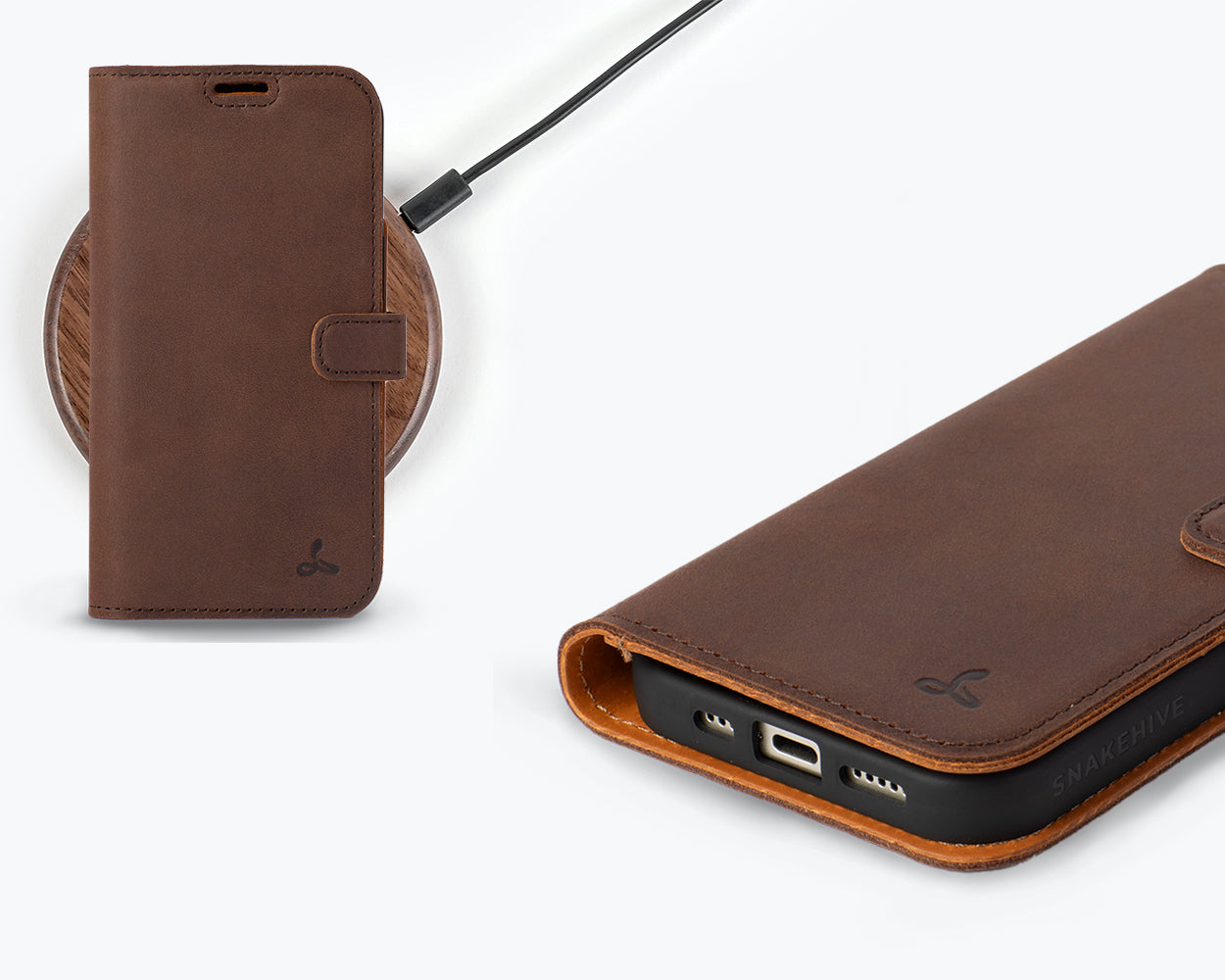 Apple iPhone 15 - Vintage Leather Wallet Phone Case