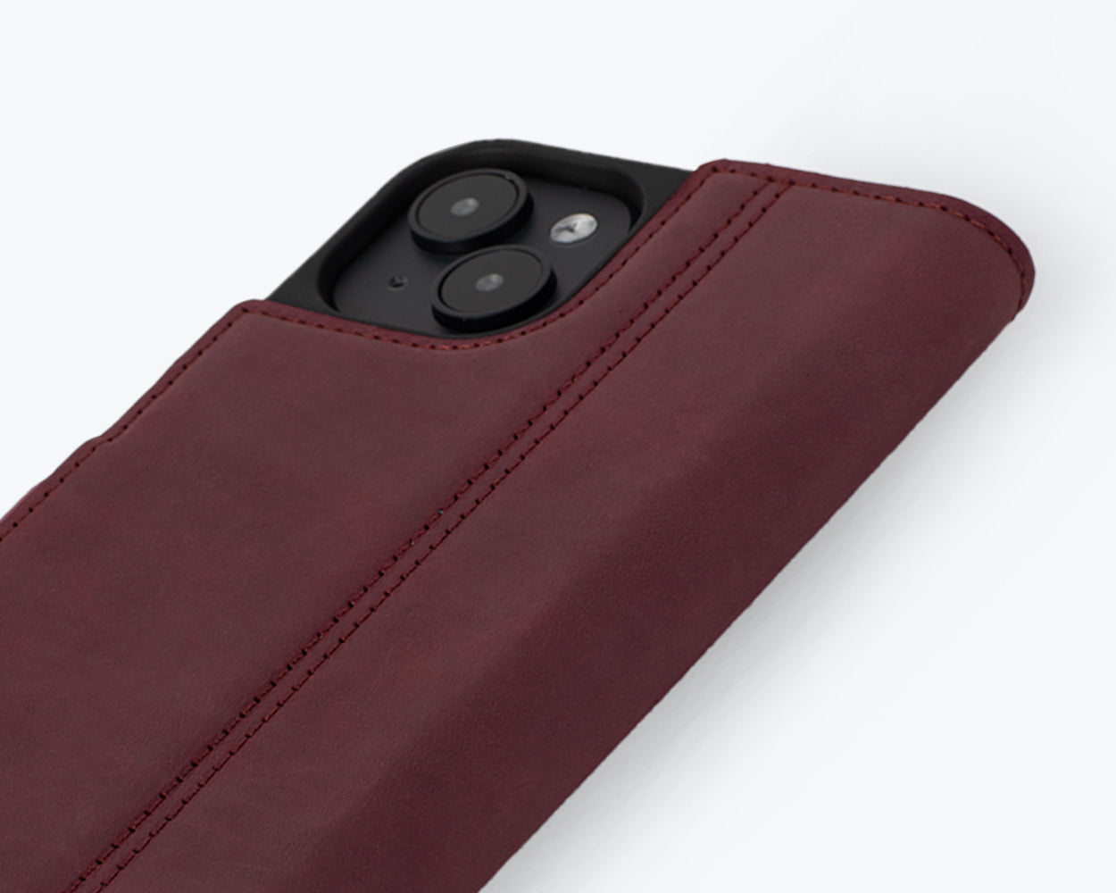 Apple iPhone 15 Plus - Vintage Leather Wallet Phone Case (Side Clasp)