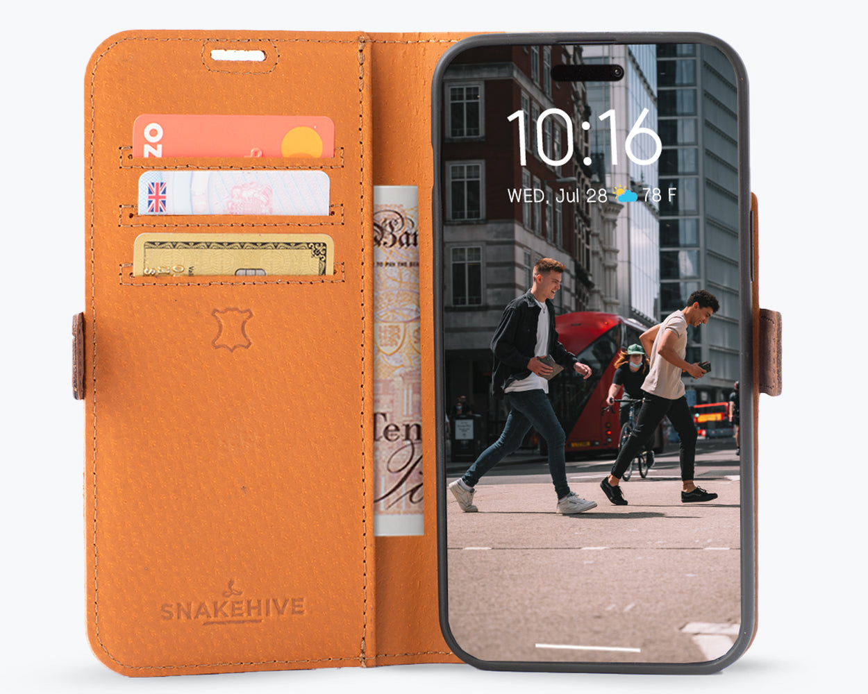 Apple iPhone 15 Plus - Vintage Leather Wallet Phone Case (Side Clasp)