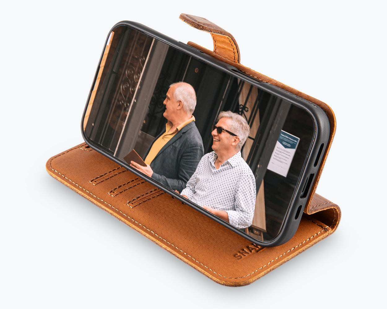 Apple iPhone 16 - Vintage Leather Wallet Phone Case