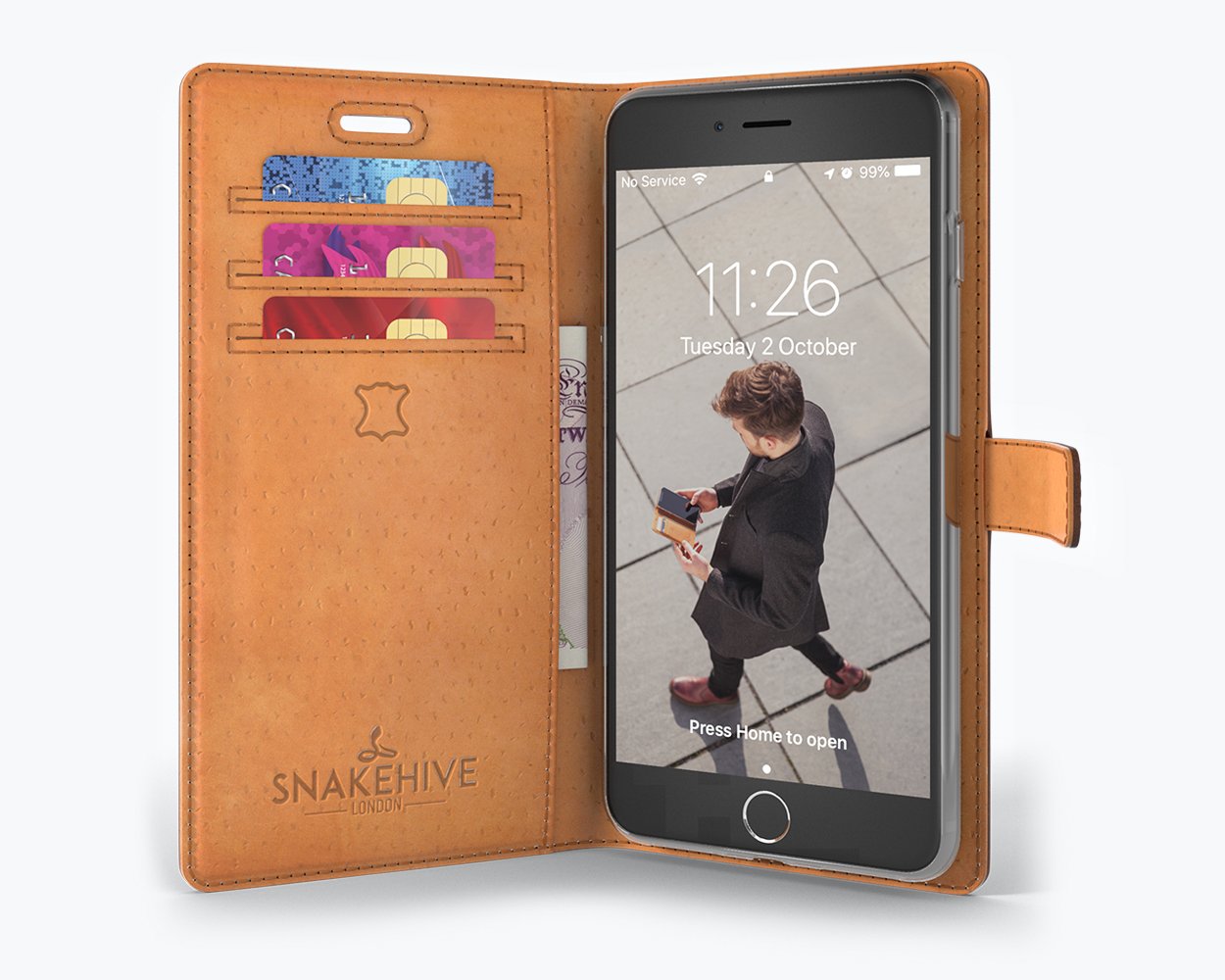 Apple iPhone 8 Plus - Vintage Leather Wallet Phone Case