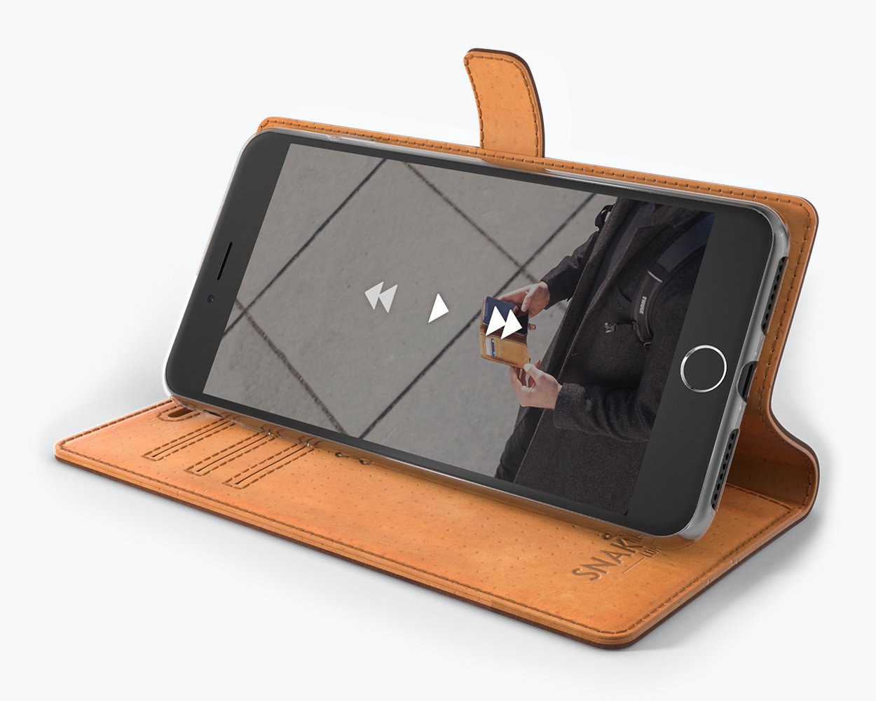 Apple iPhone 8 Plus - Vintage Leather Wallet Phone Case