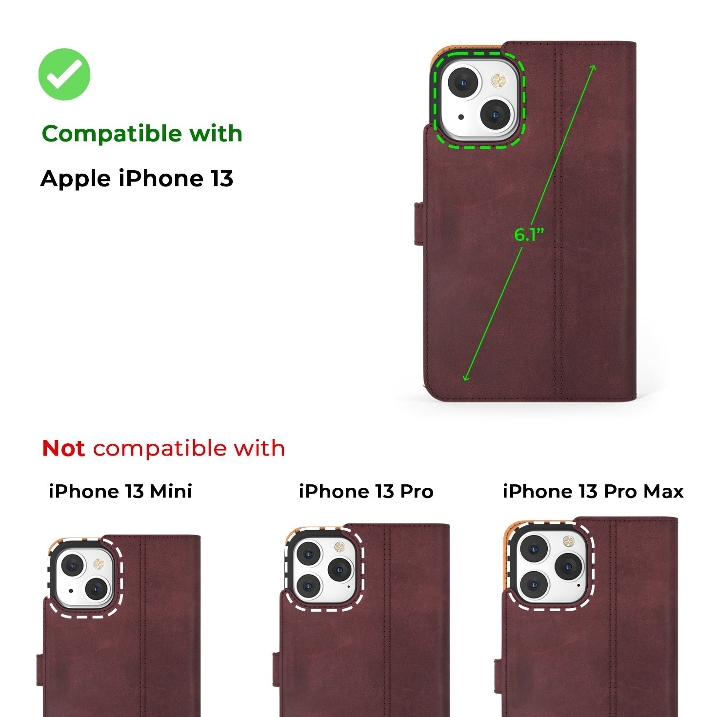 Apple iPhone 13 - Vintage Leather Wallet Phone Case