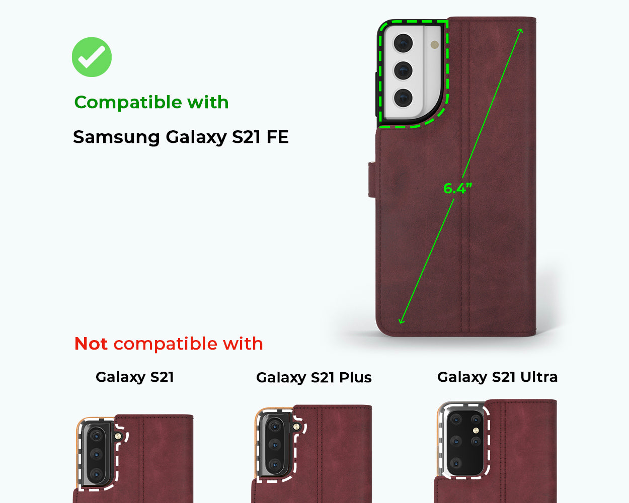 Samsung Galaxy S21 FE - Vintage Leather Wallet Phone Case